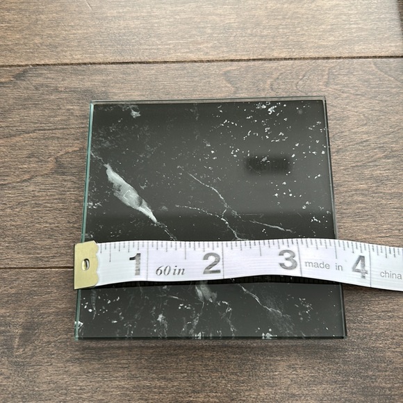Black White Marble Square Glass Coaster Set of 8, Tableware Dining Entertaining - Picture 7 of 9